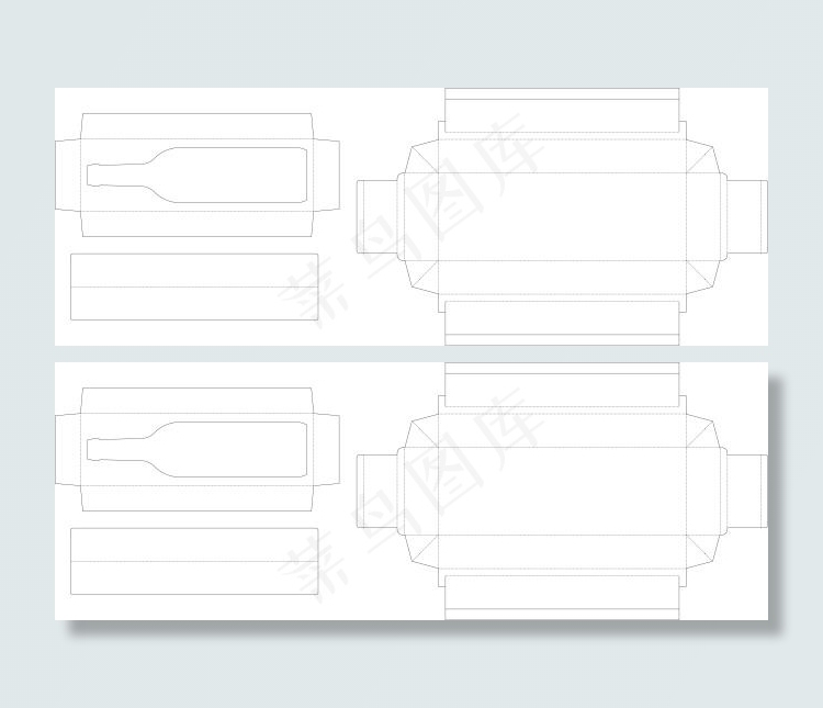 红酒瓶包装盒式样设计ai矢量模版下载