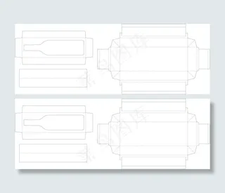 红酒瓶包装盒式样设计