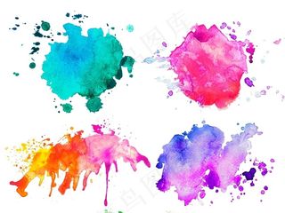 27款超清水彩喷溅透明PNG大图免...
