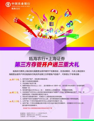 瓯海农行单页 礼品 背景图片