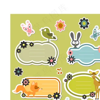 可爱卡通标签矢量素材3