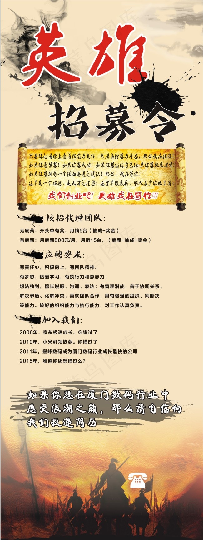 招聘展架cdr矢量模版下载