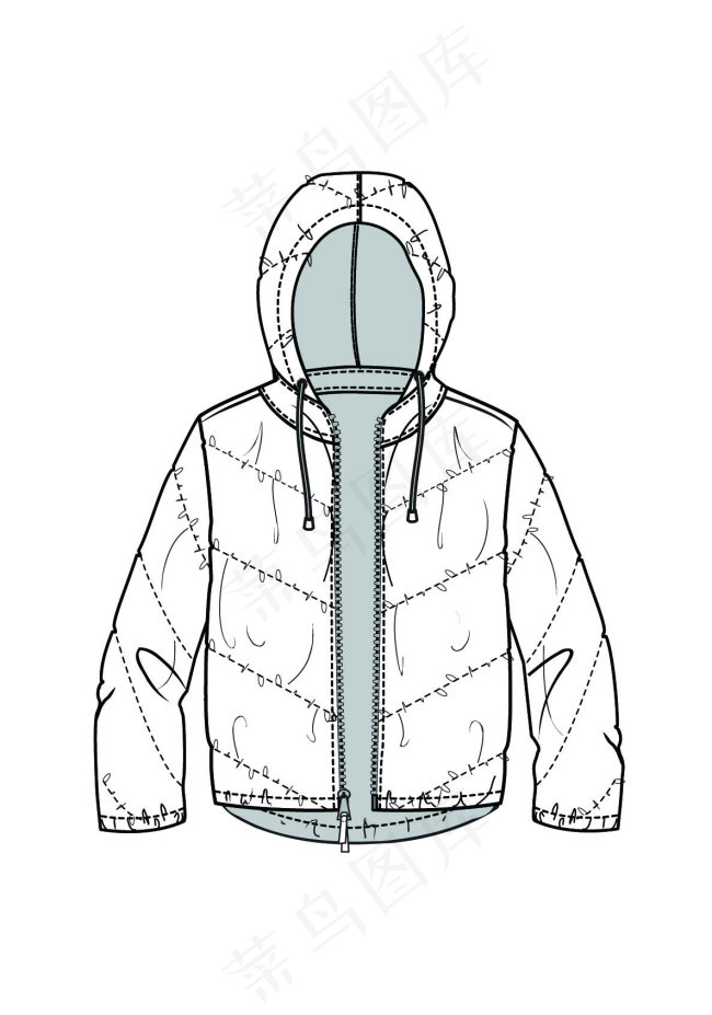 男童棉衣ai矢量模版下载