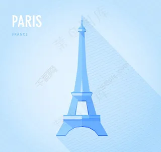 质感巴黎铁塔背景矢量素材