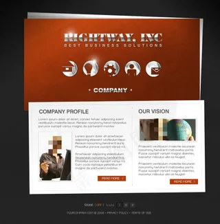 经典红色背景网站psd模板