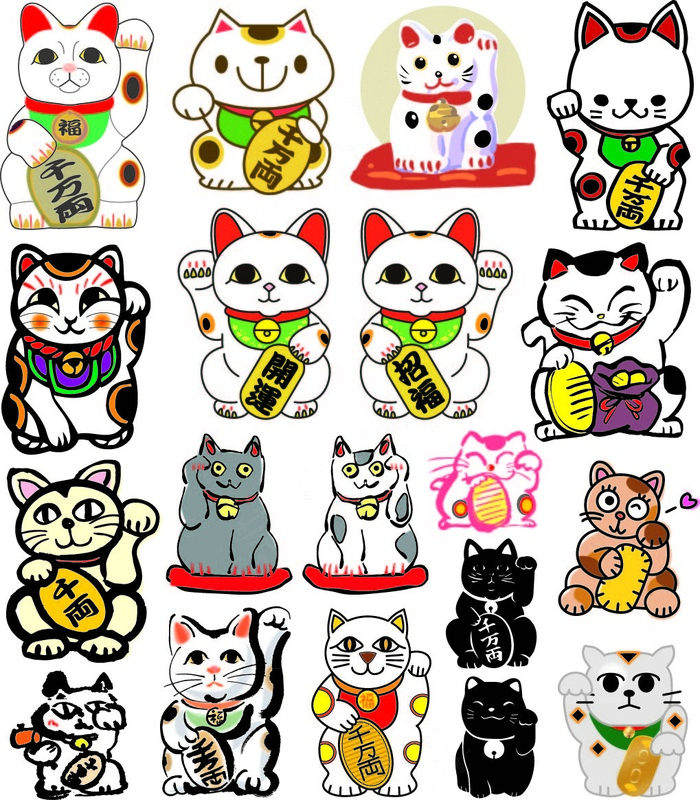 多种招财猫矢量图ai矢量模版下载