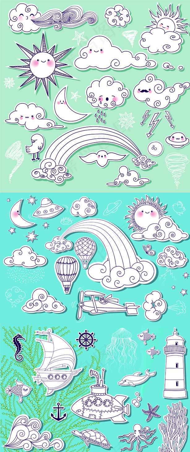 卡通图标背景设计