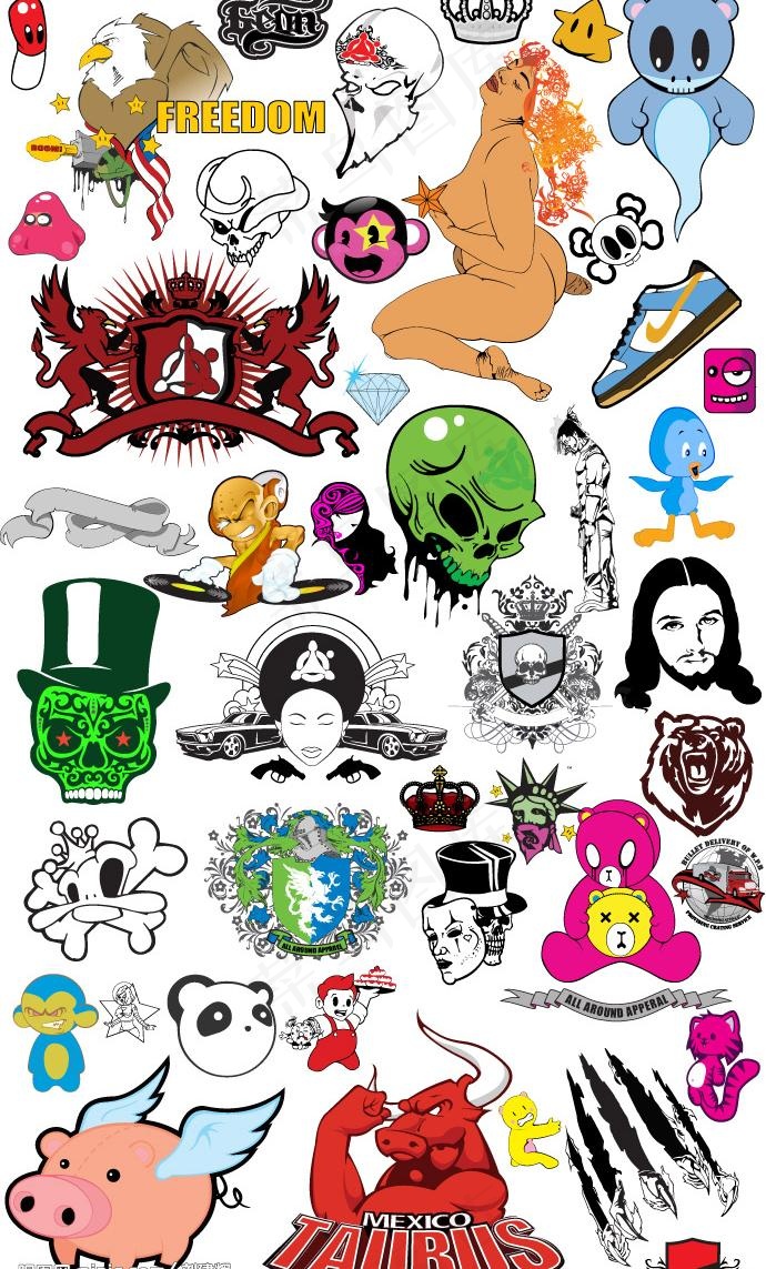 潮流小元素包矢量素材图片