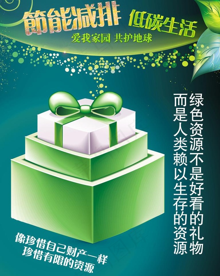 节能减排海报图片psd模版下载