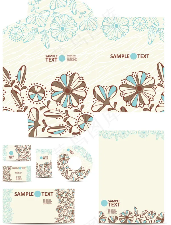 矢量素材精美花纹VI设计eps,ai矢量模版下载