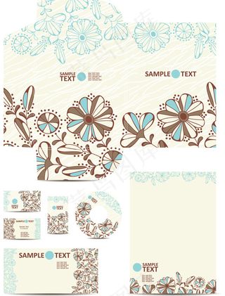 矢量素材精美花纹VI设计