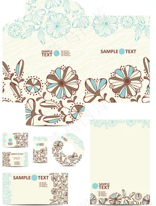 矢量素材精美花纹VI设计