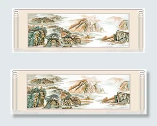 山水花片素材下载