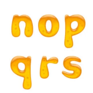 蜂蜜效果小写字母矢量图