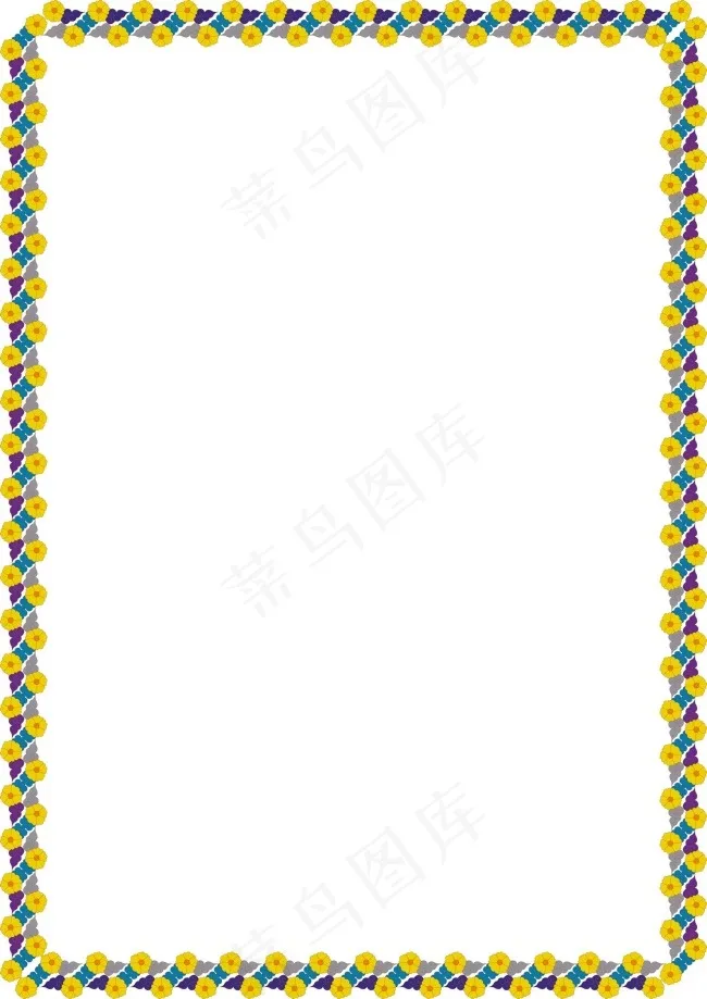 黄色小花边框psd模版下载