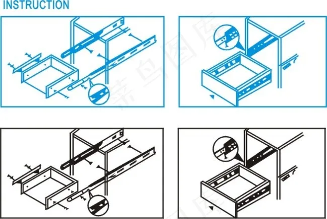 抽屉示意图cdr矢量模版下载