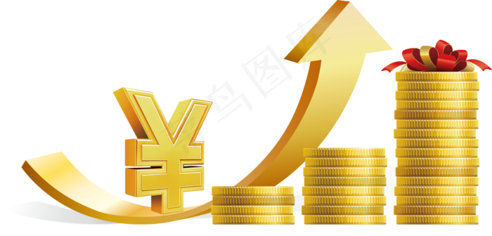 卡通箭头金币图案PNG