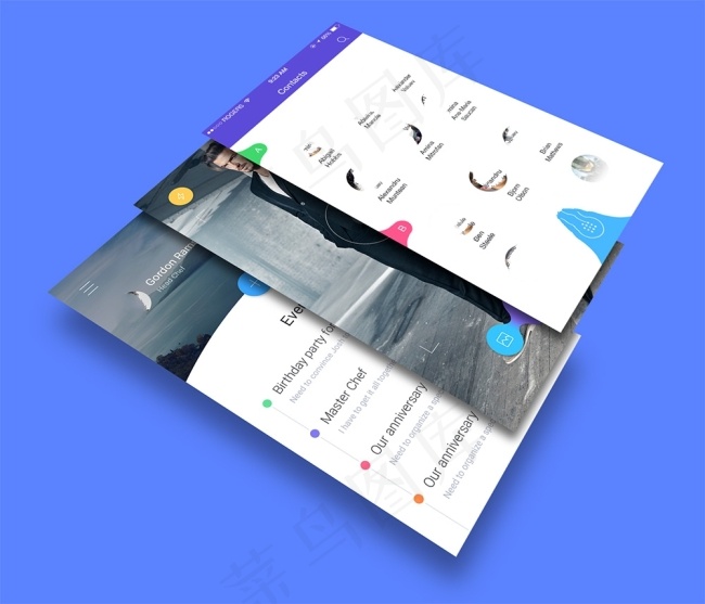 3d 透视展示app gui 界面...psd模版下载