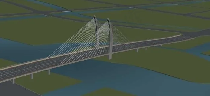 简约设计风格的桥梁大桥3D小品建筑