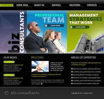 时尚商务企业网站psd模板