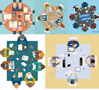 开会的商务人士