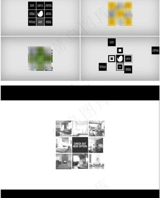 方格内容拼接展示logo片头ae下...