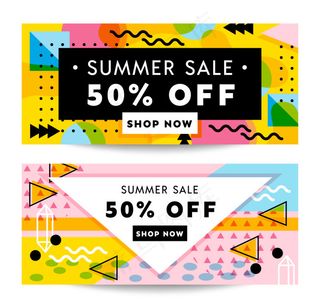 夏季销售孟菲斯风格横幅