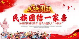 民族团结一家亲党建展板