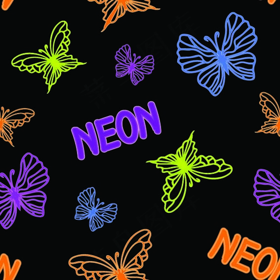 抽象炫彩花纹矢量图 潮流设计花纹