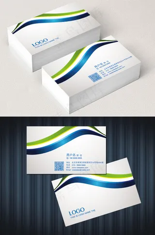 创意简洁个人蓝色名片模板