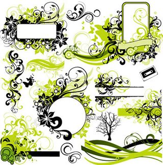 春季时尚花纹矢量素材2