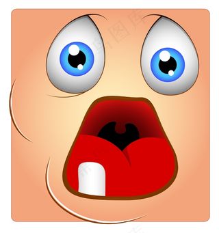 震惊的卡通箱笑脸矢量插画