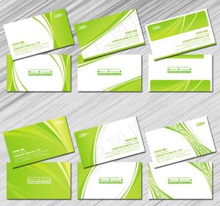 浅绿色名片卡片设计PSD素材