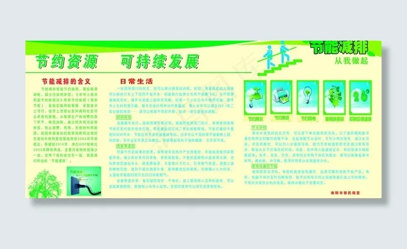 节能减排展板图片psd模版下载