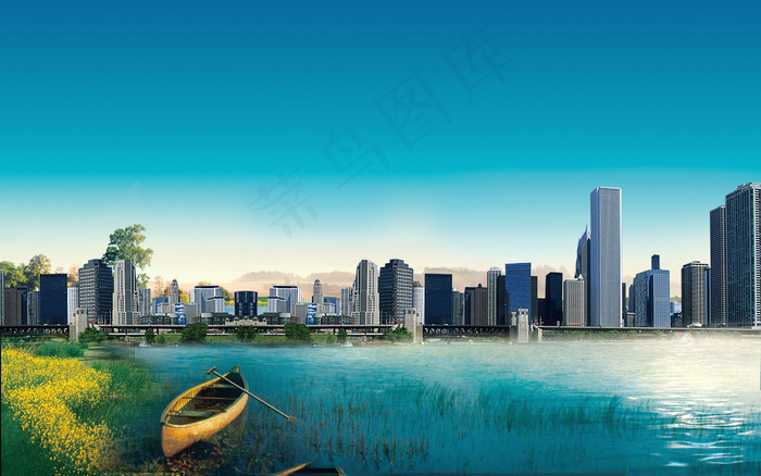 滨海城市上的美景