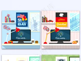 科技商务背景矢量素材