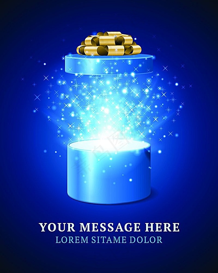 蓝色盒子星光背景