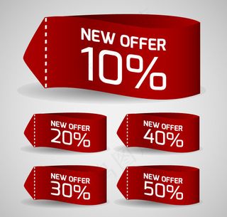 红色折扣布标矢量素材