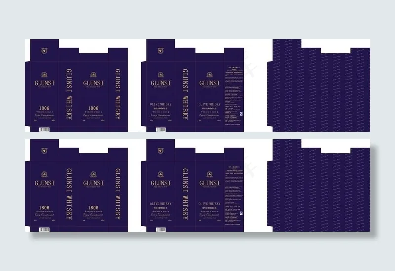 橄榄酒盒包装图片cdr矢量模版下载