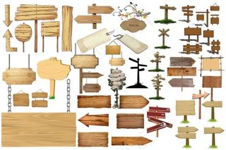 多款标示牌路标PSD智能对象素材