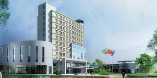 弧形时尚公建建筑3D模型免费下载