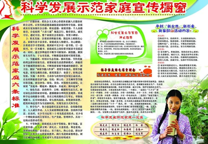 科学发展示范家庭宣传橱窗图片(5669X4252(DPI:72))psd模版下载