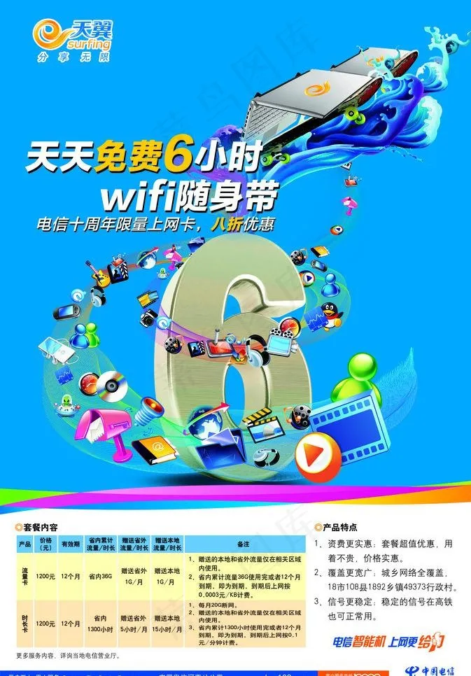 无线宽带海报图片(5216X7932(DPI:230))psd模版下载