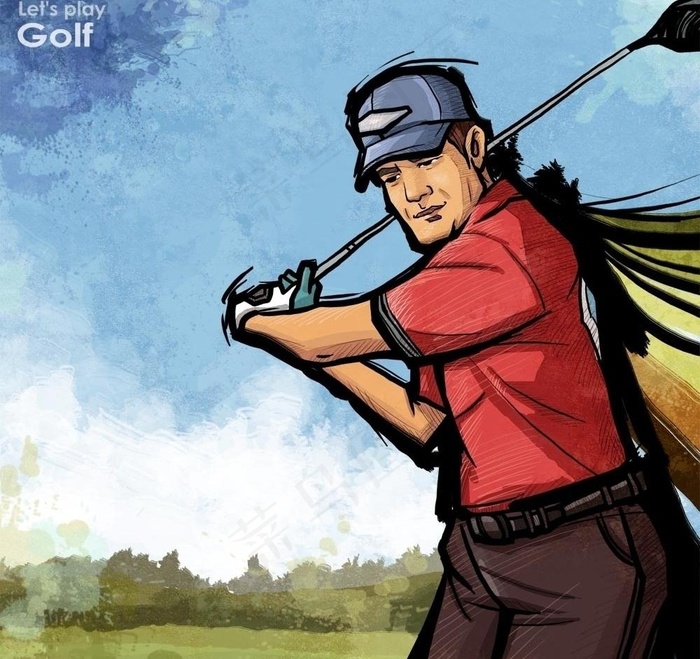 漫画高尔夫球图片