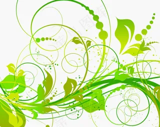 摘要绿色花卉矢量插图