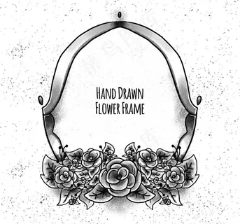手绘装饰花卉边框