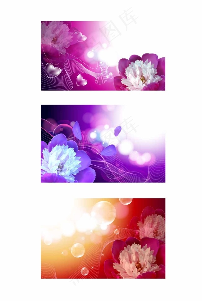 梦幻花卉底纹壁画图ai矢量模版下载