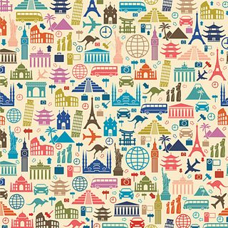 扁平化旅游图标矢量素材图片