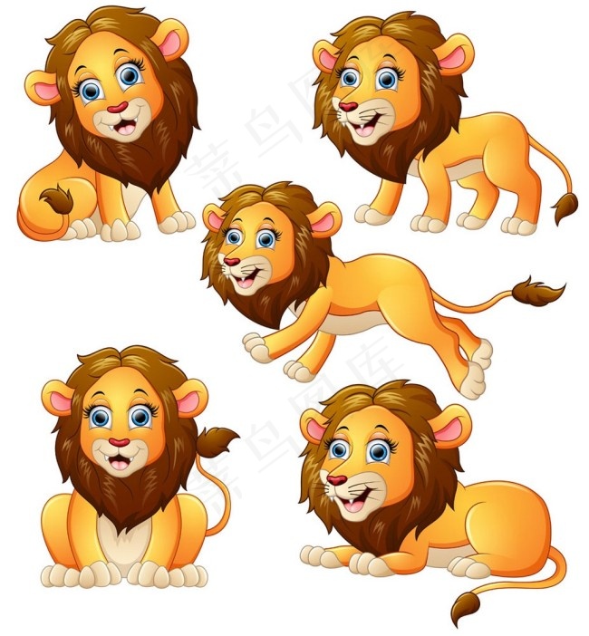 卡通雄狮漫画图片