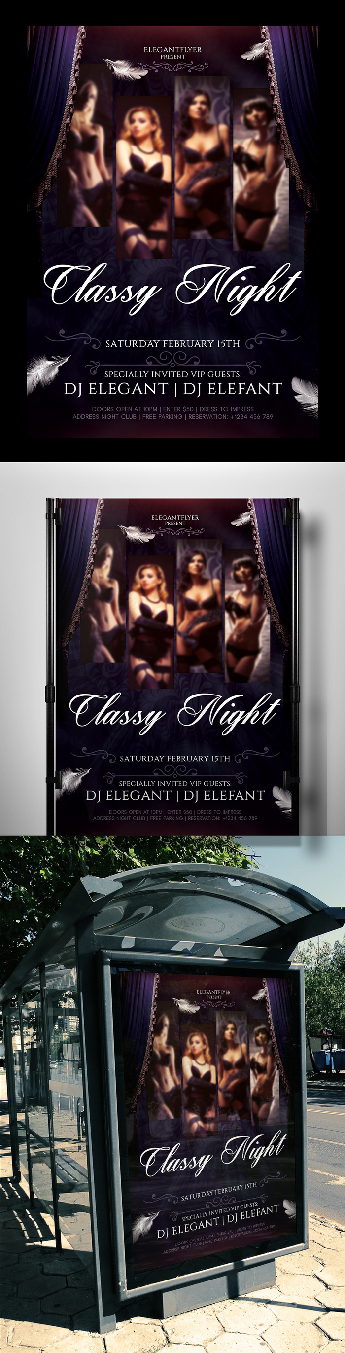 时尚简约夜生活狂欢创意海报(3543X5315(DPI:150))psd模版下载